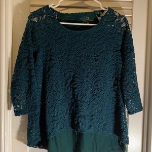 Green-laced dressy shirt